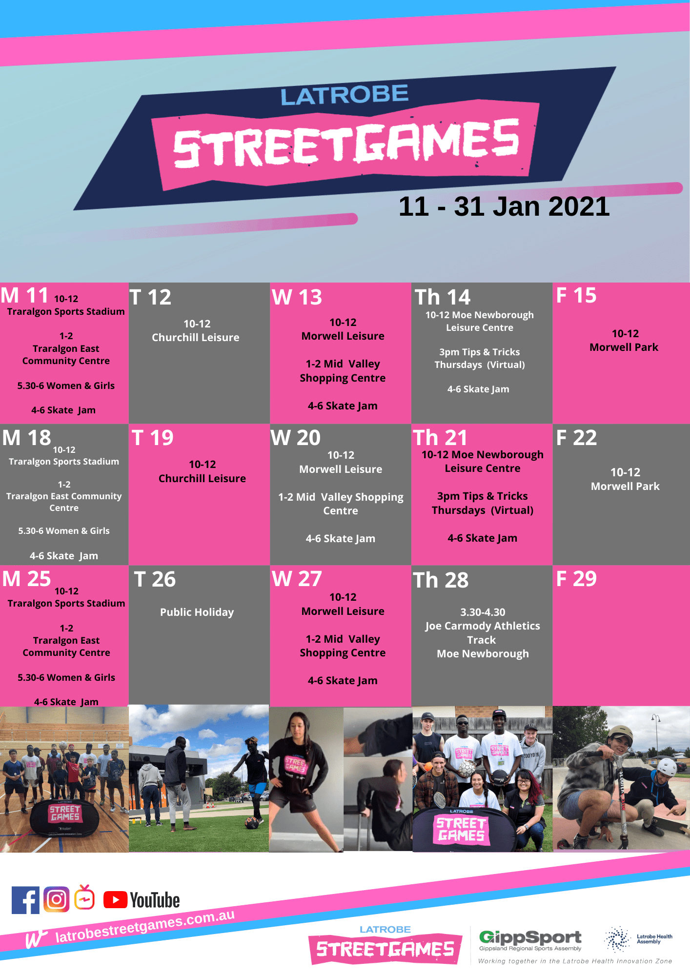 Streetgames Timetable Jan 11th – 31st