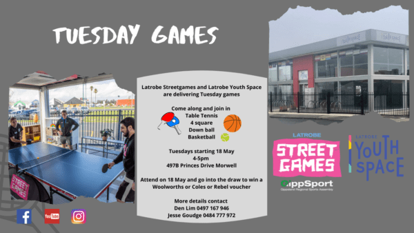 Multisports - Youth Space Tuesday Games @ The Zone, Latrobe Youth Space