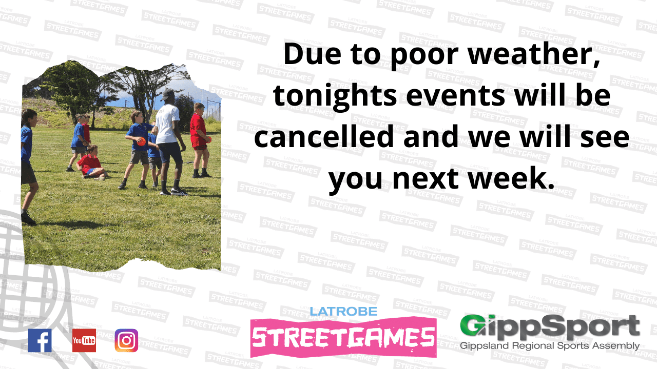 Tonights Events Cancelled 18/06/21